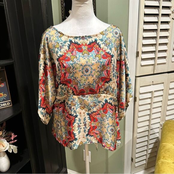 KAS New York for Anthropologie Boho Print Blouse | Size 12 - Picture 1 of 9